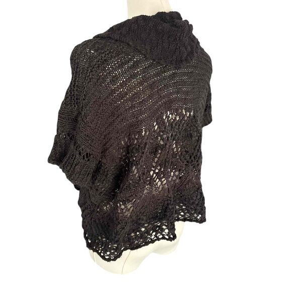 Free People Black Eternal Delight Crochet Cowl Neck Cropped Witchy Boxy Top XS - Picture 5 of 16